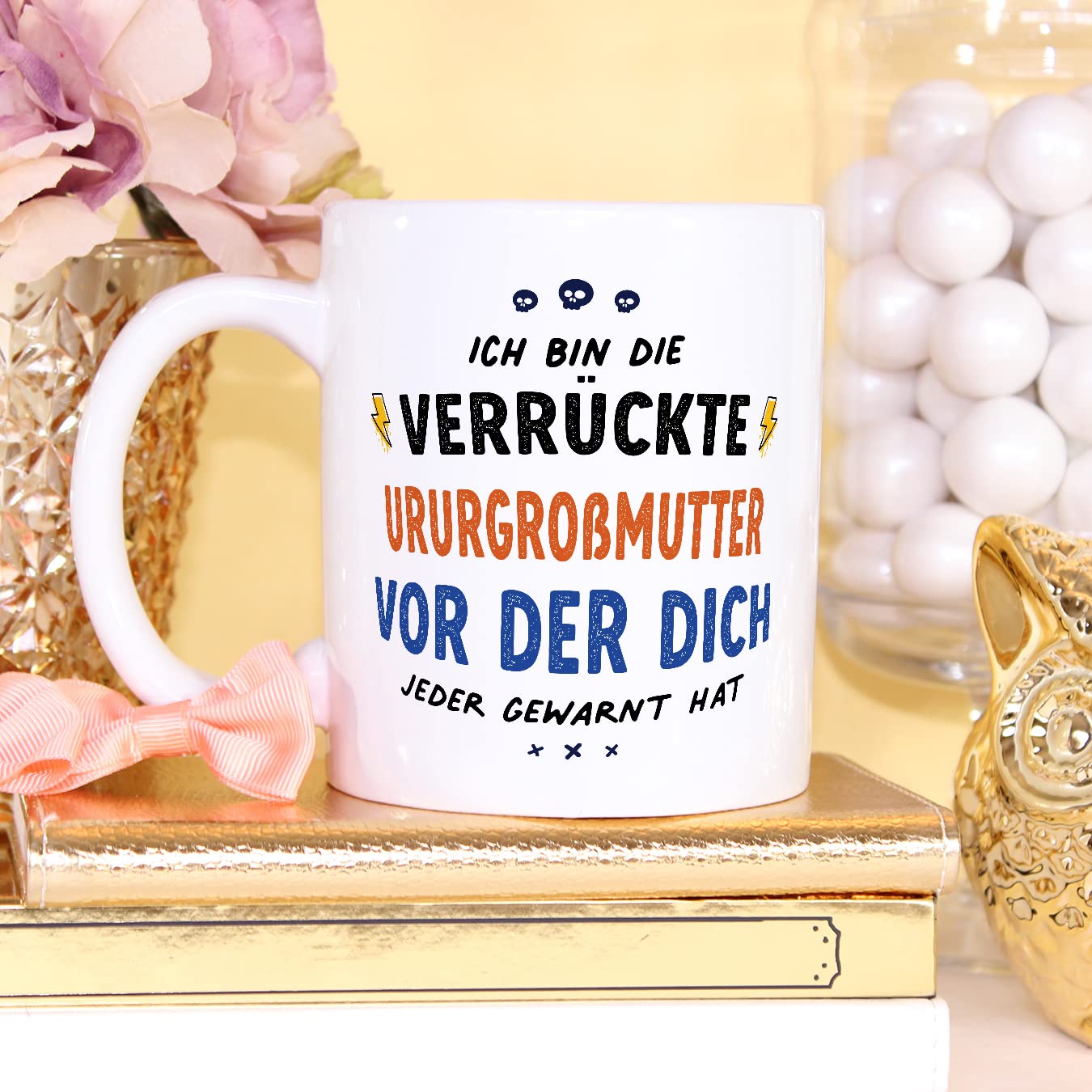 Fashionalarm Tasse « Mein Glücksbringer Nennt Mich Uroma » - Magnifique Arrière-petit-fils Imprimé Des Deux Côtés Avec Inscription En Allemand - Idée