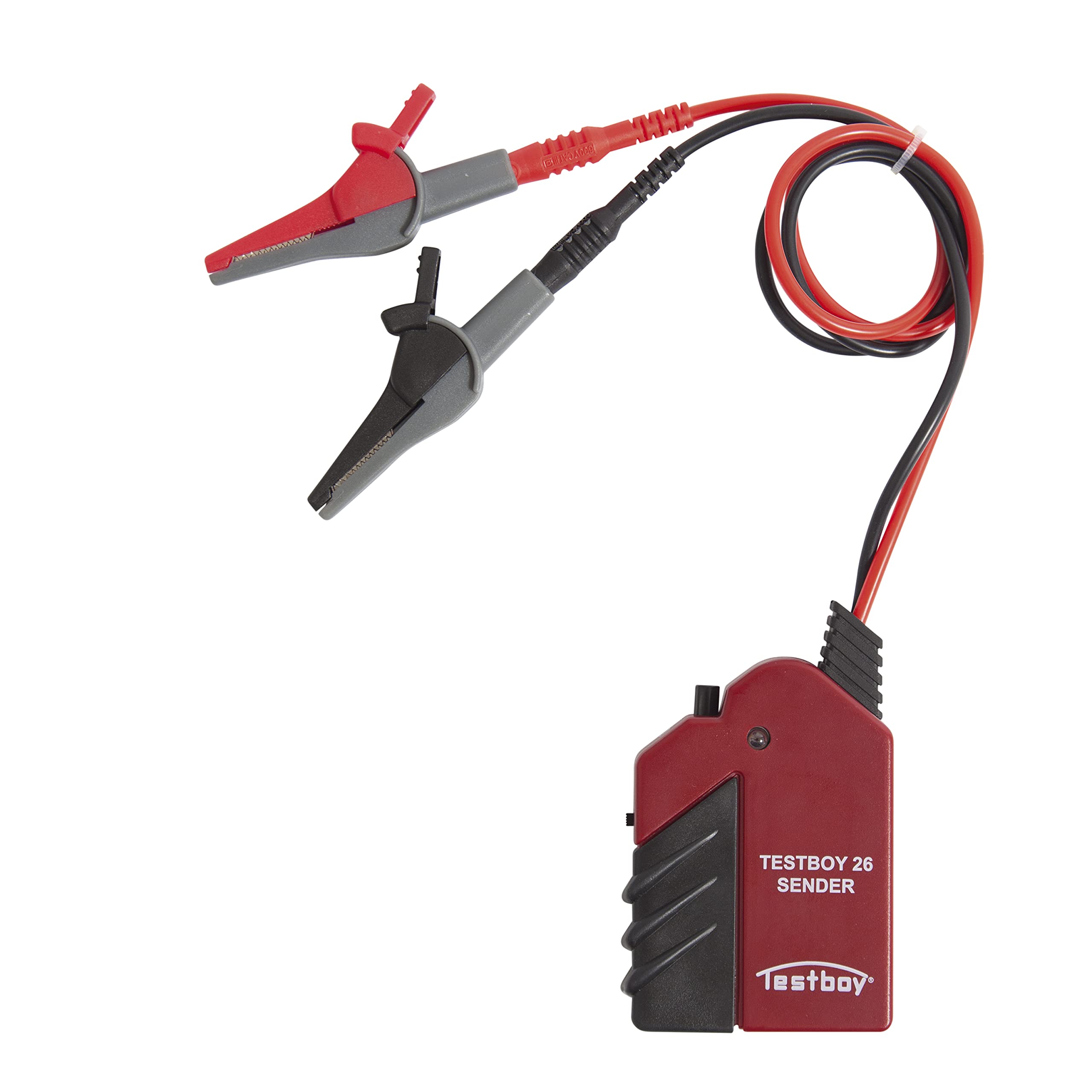 Set cercacavi Testboy 26, cercacavi, cercacavi (cercacavi per linee non sotto tensione, con pratico display LED, livello di trasmissione e ricezione regolabile), rosso/nero