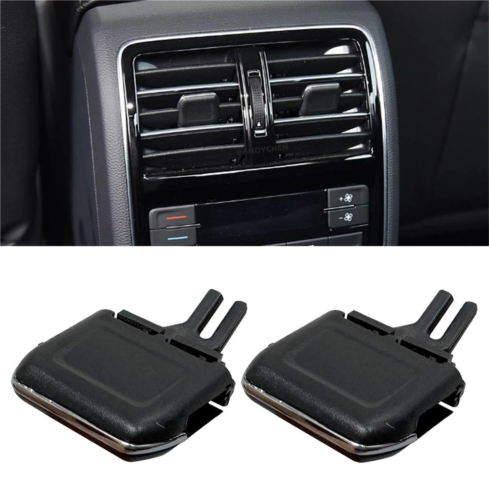 Griglia Aria 1x/2x Clip Griglia Ventilazione Cromata Posteriore Console Centrale Interna A/C Per VW Per Passat B8 Per CC 2019-2024 Versione UE 3G0819203A Bocchette Aria Condizionata(Rear-2PCs)