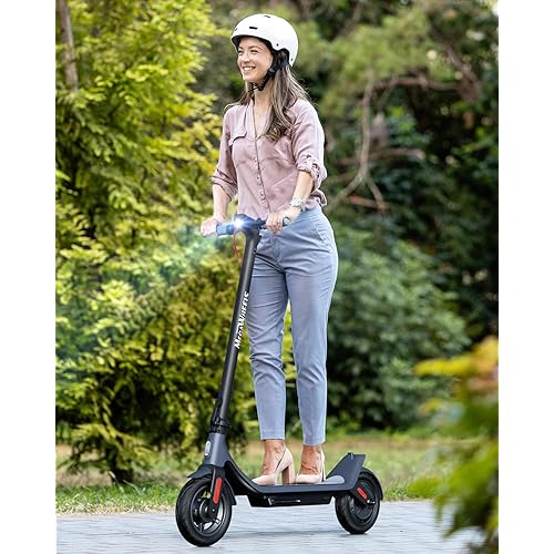 Electric Scooter with 10in Pneumatic Tires, 10.2Ah Battery, 19 Miles, 350W Motor, 15.5MPH, 265lbs Max Load, APP Control, Cruise Control, Foldable E Scooter for Adults and Teens, UL2272