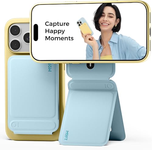 Miniatura 27 de MOFT Trípode para teléfono con palo selfie para iPhone, soporte de iPhone de múltiples ángulos, soporte de teléfono ligero y portátil, imanes Seafoam