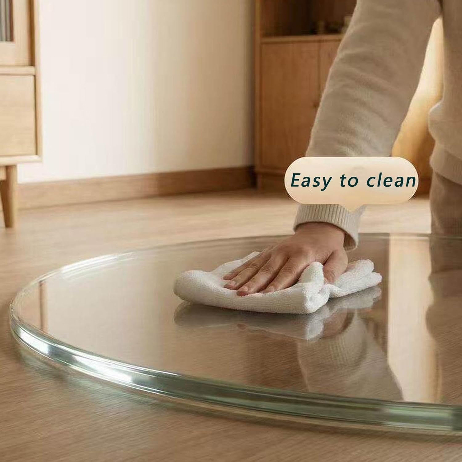 Round Clear Tempered Glass Table Top, 16in,17.3in,20in,23.6in,27in, Glass Table Top, Tempered Flat Edge Polish, for Dining Table, Coffee Table, Home，Office(60CM (23.6IN))