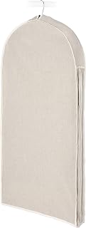 Whitmor Large Natural Linen Zippered Garment Bag - Breathable Dust-Free Storage for Suits, Dresses & Seasonal Clothes