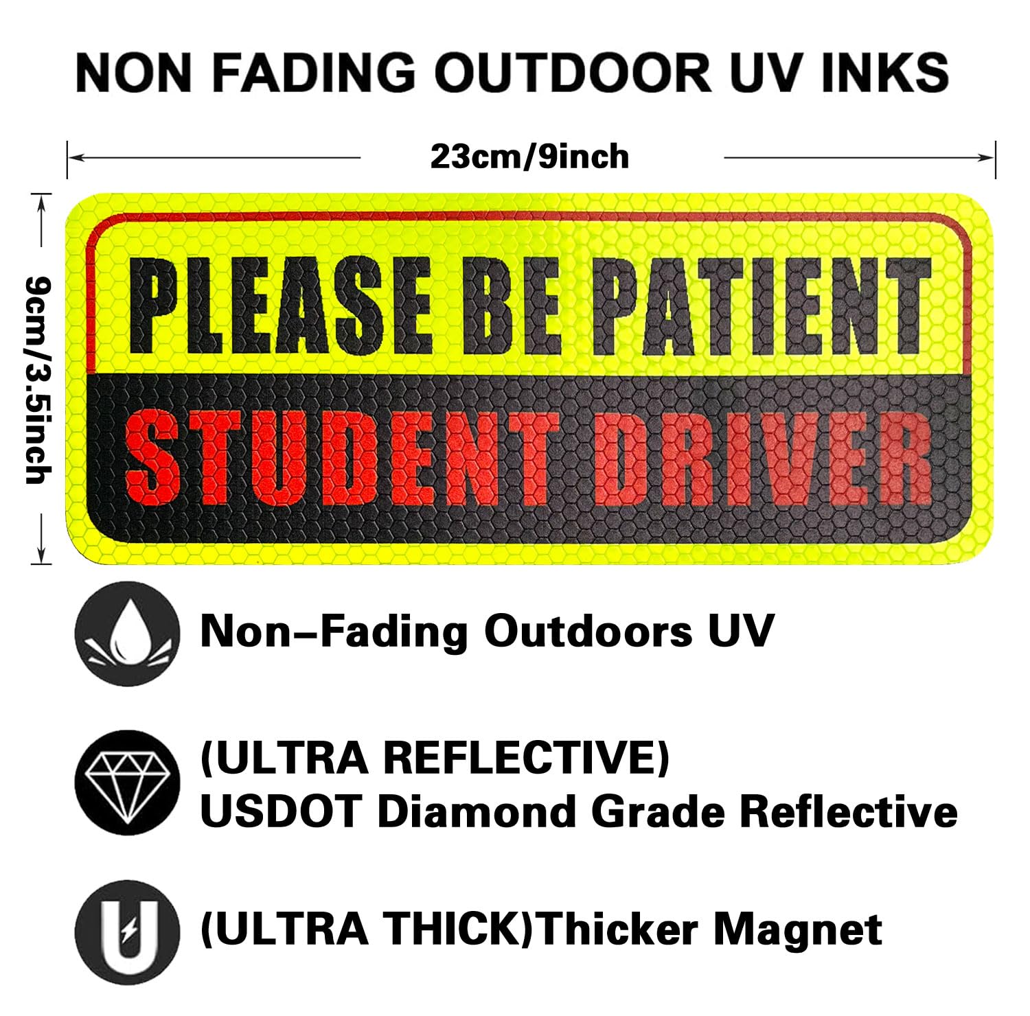 3Pcs Sticker Decal Car Bumper Magnet Car Signs(Student Driver Please Be Patient) - Foto 7