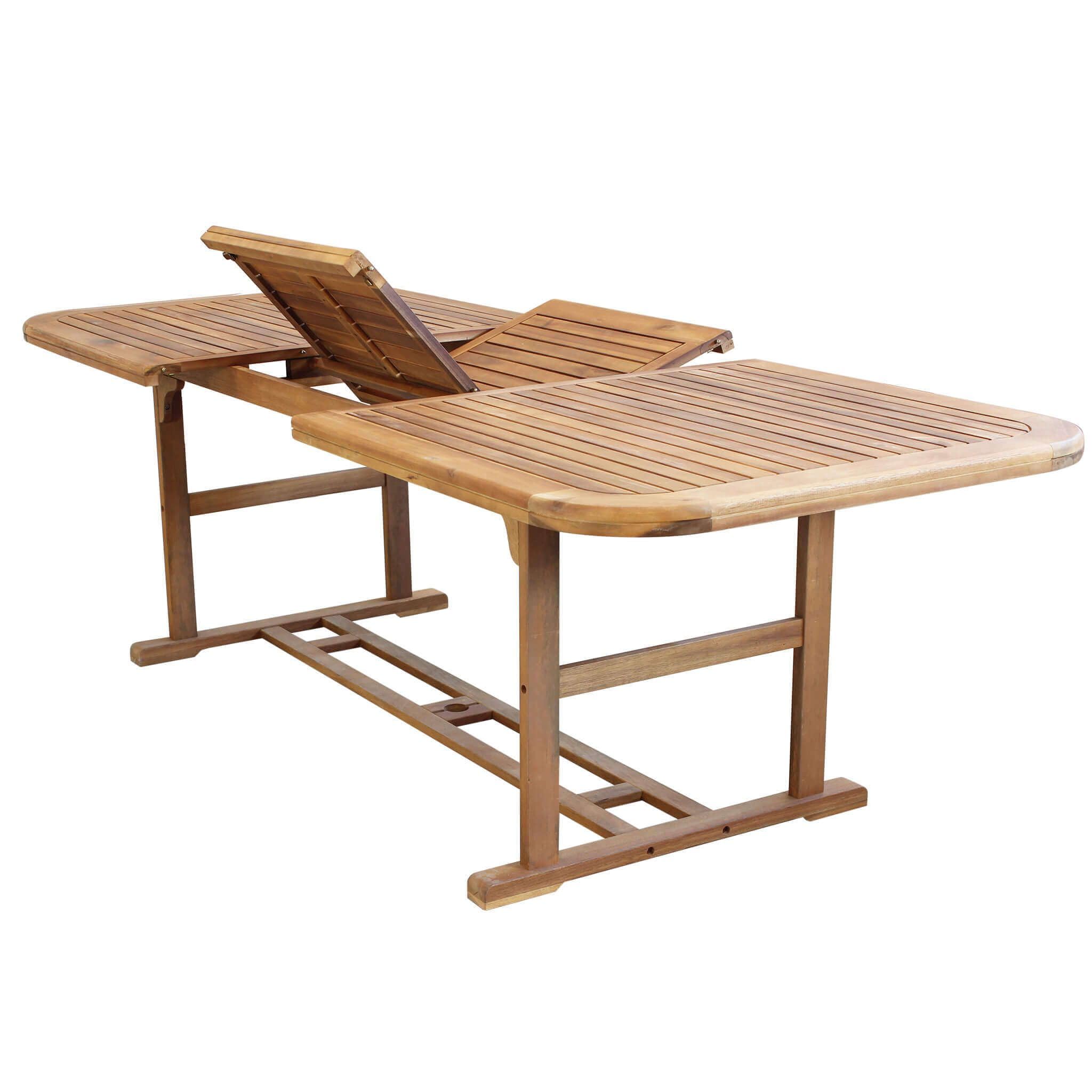 milani home Tavolo Rettangolare Allungabile in Legno di Acacia 180/240 X 100 per Esterno Giardino Portico Ristorante Bar Hotel Albergo