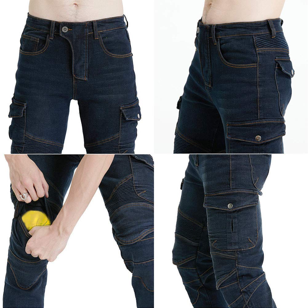 Herren Motorradhose Motorradjeans Denim Motorrad Hose mit Protektoren Motorradbekleidung Schutzkleidung Slim Fit Denim Hose