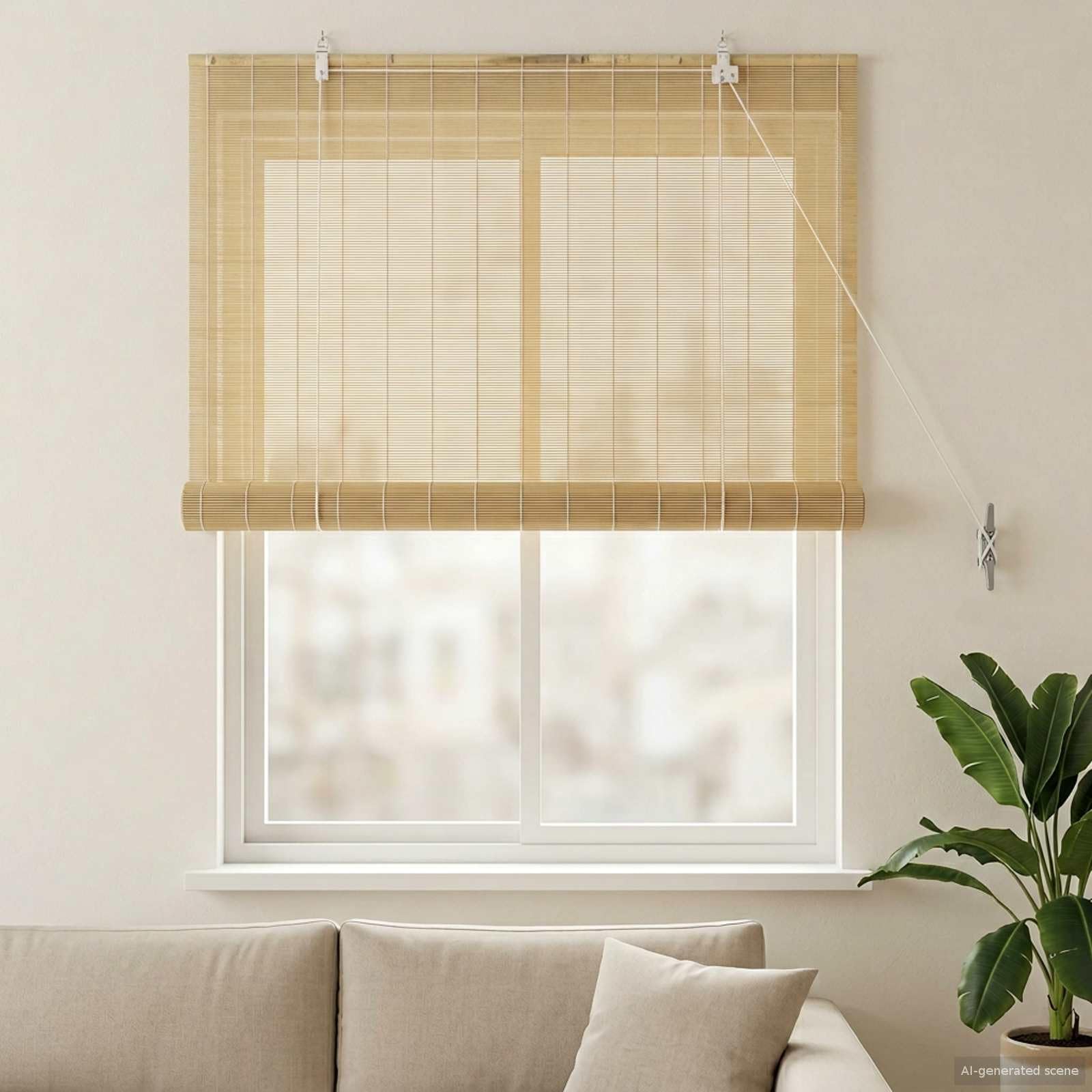 Estor Enrollable Bambú Natural 90 x 160 cm