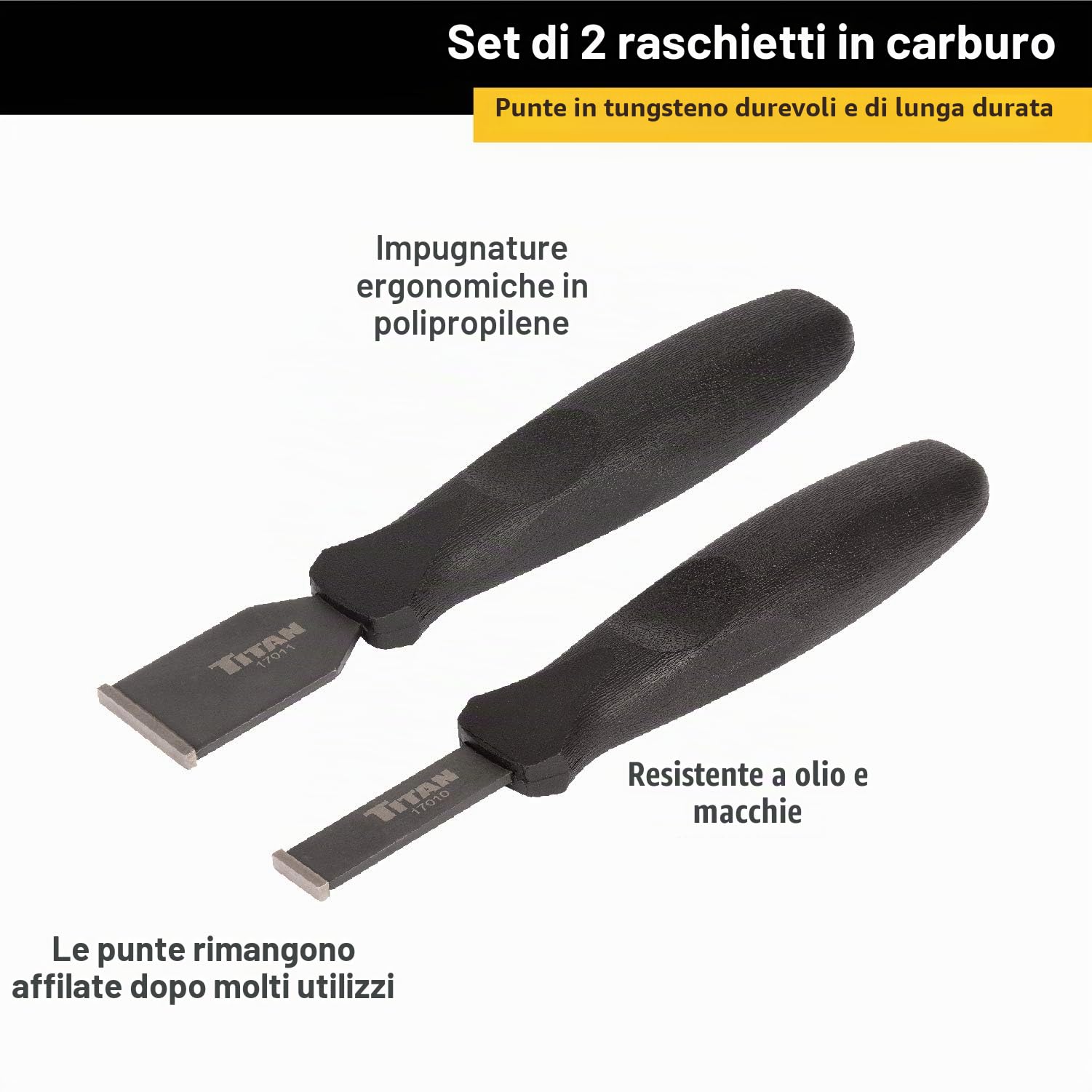 Titan 17016 - Set di 2 raschietti in carburo