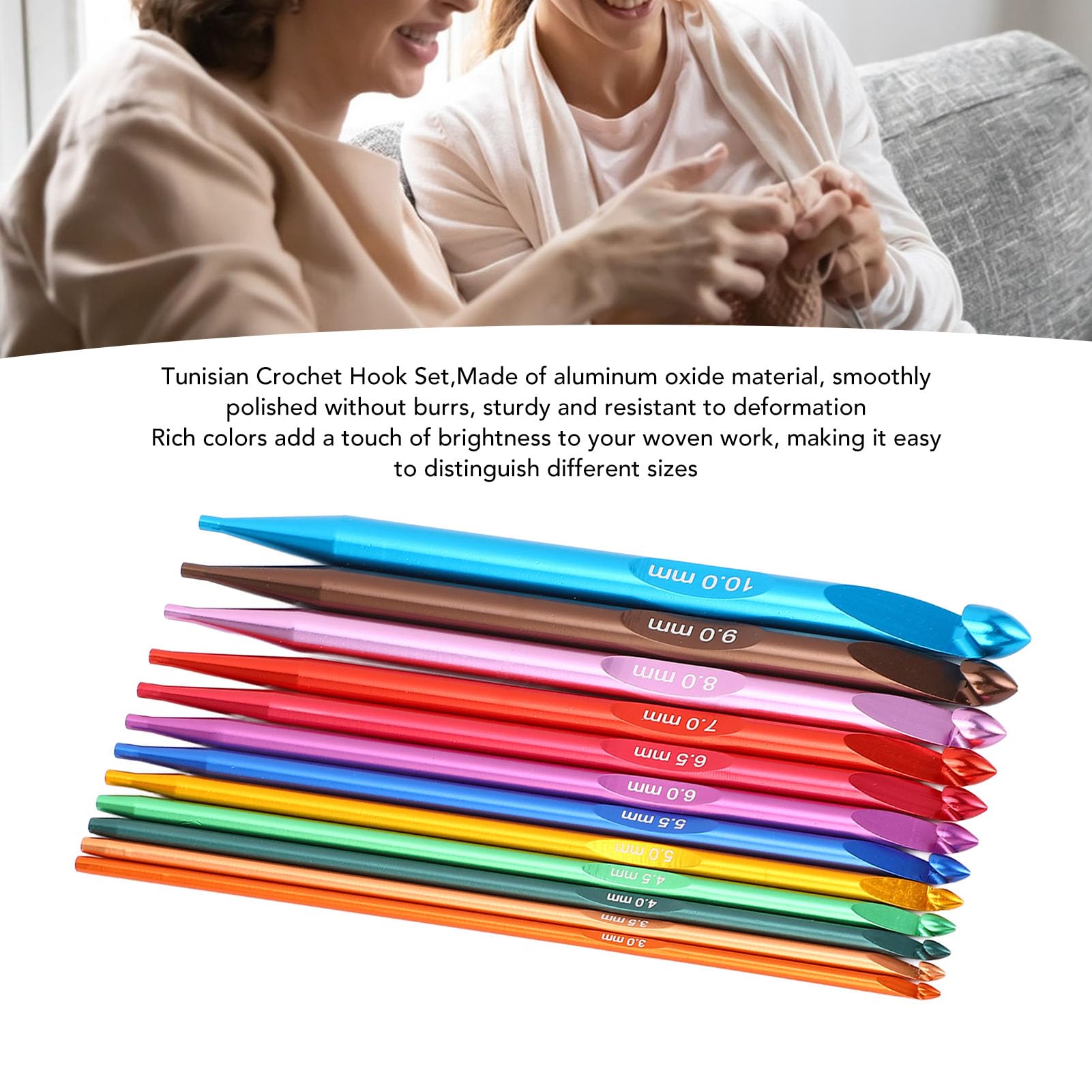 Set di uncinetti tunisini intercambiabili con cavo, set di uncinetti lunghi Uncinetti intercambiabili in alluminio Set di uncinetti tunisini colorati per realizzare sciarpe per