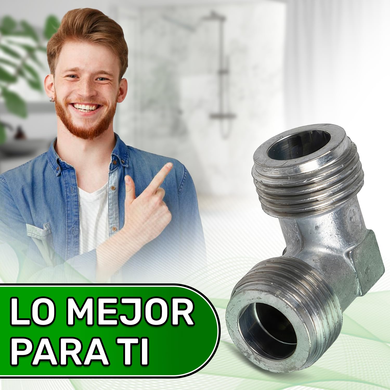 Codo de 90° Conexión Gas 1/2" Macho/Macho Tope Junta - ONIX TECH