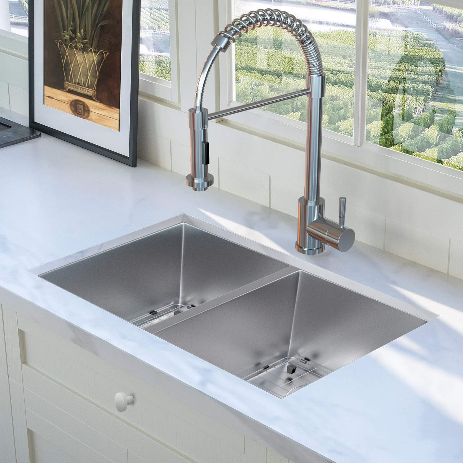 Flash Deals - 40% OFF hykolity 33-inch Undermount 50/50 Double Bowl 16 Gauge Stainless Steel Kitchen Sink Best Seller hykolity 33-inch Undermount 50/50 Double Bowl 16 Gauge Stainless Steel Kitchen Sink