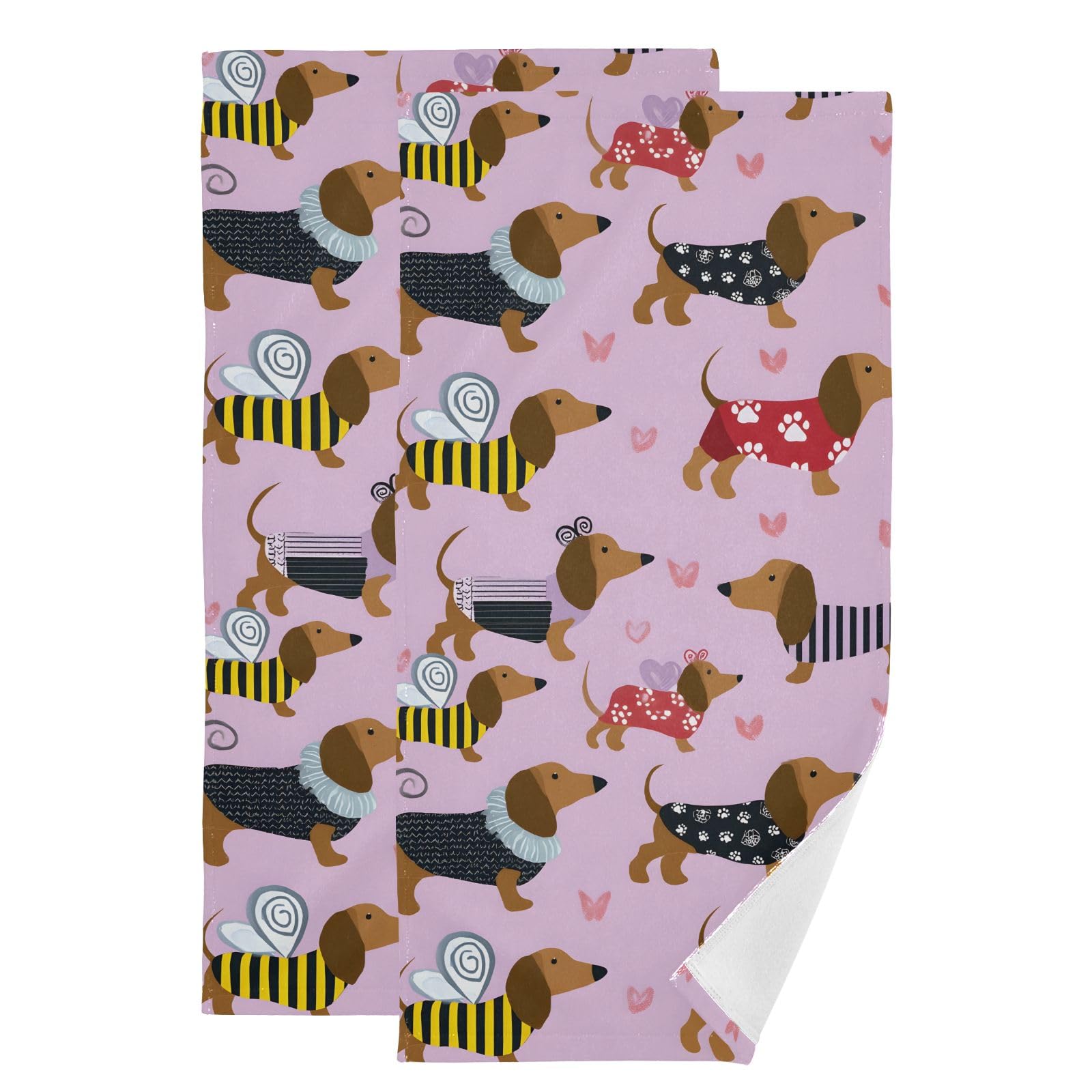 Toallas de mano suaves de algodón de 36 x 72 cm con diseño decorativo Dachshund