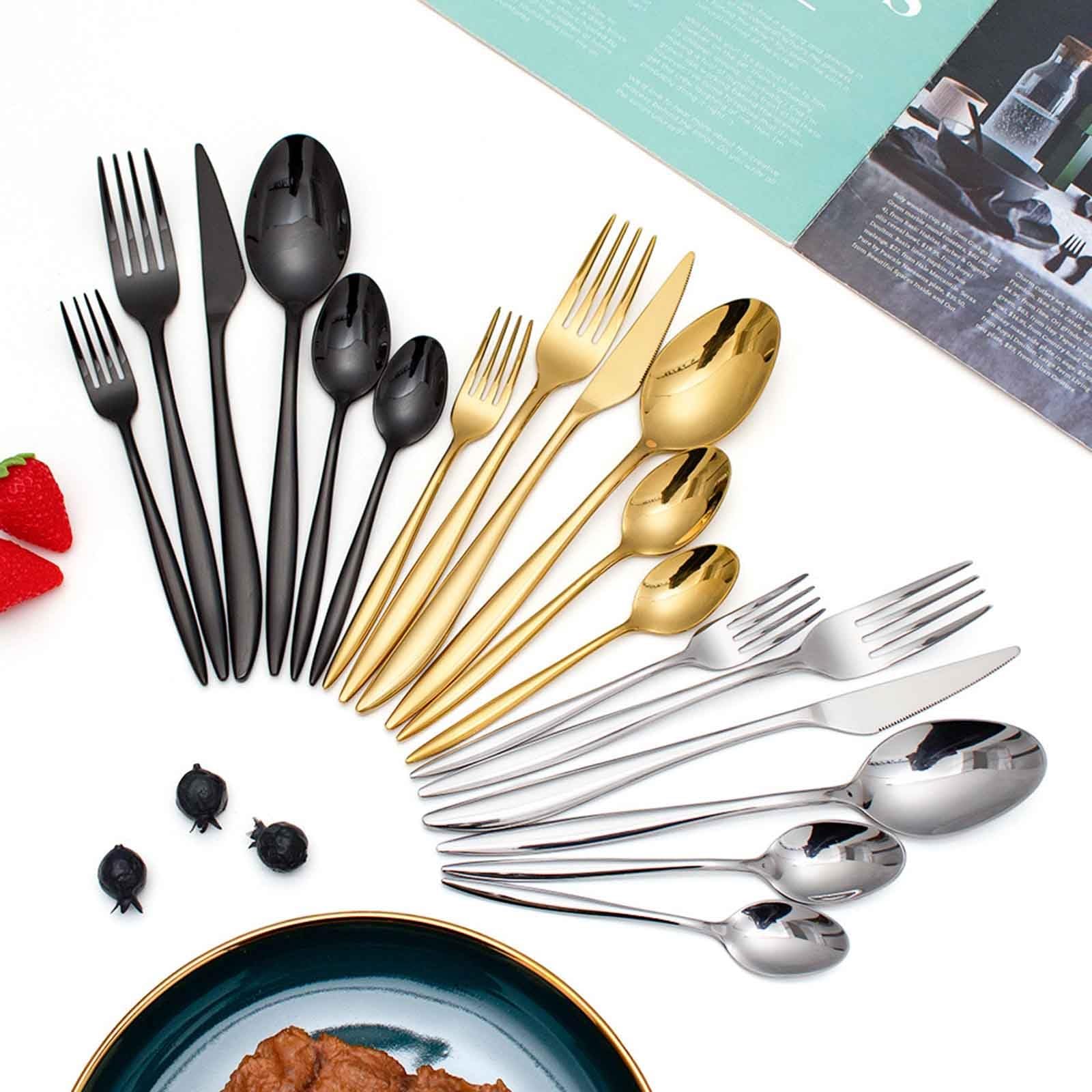 Ménagère - Couvert Comprenant Cuillère, Couteau, Fourchette, Set Couverts De Table Inox, Lave-vaisselle,Service De Table 1/3 Personnes