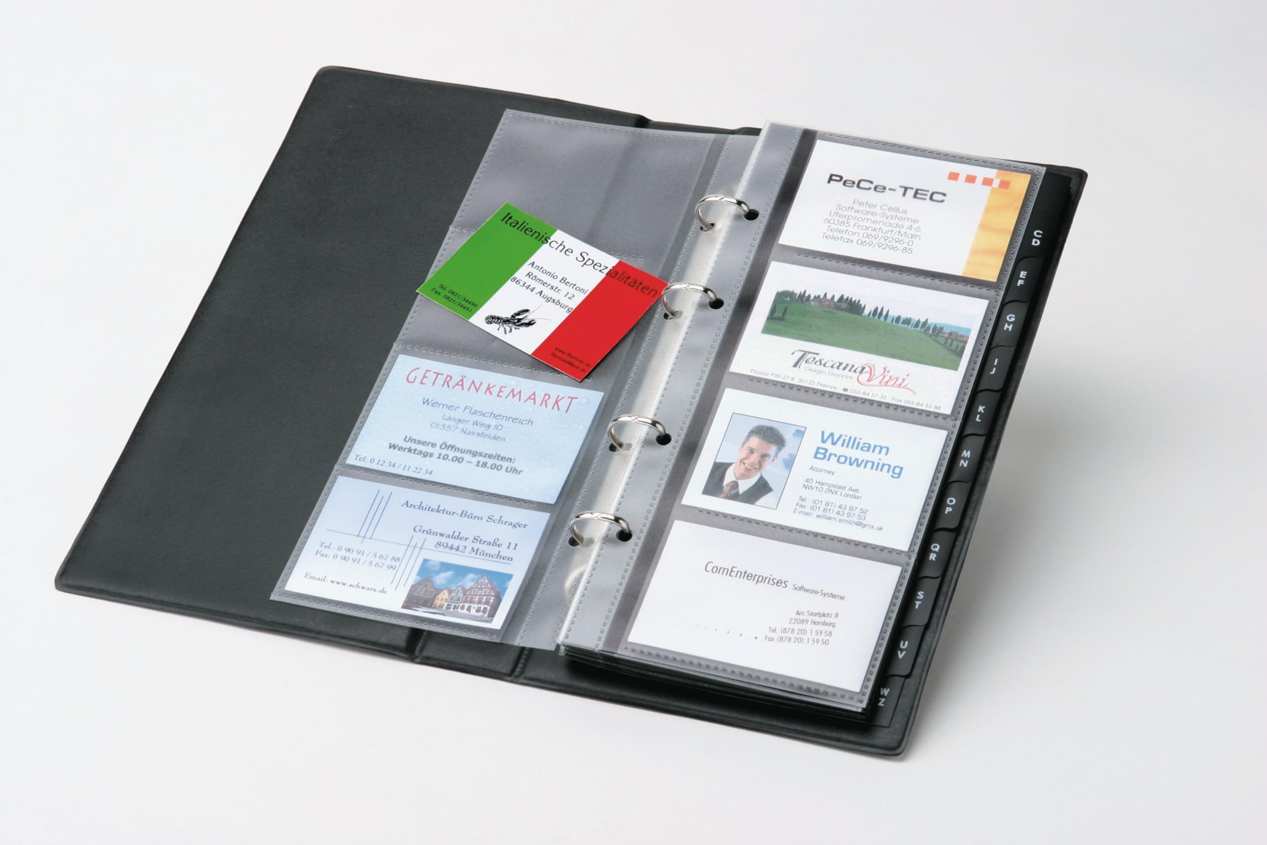 SIGEL VZ300 - Tarjetero de anillas, para hasta 200 tarjetas (máximo 90 x 58 mm)