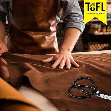TOFL 3/8 Wide 1/8 Thick 72 Long Black Leather Strap and Leather Craft Scissors