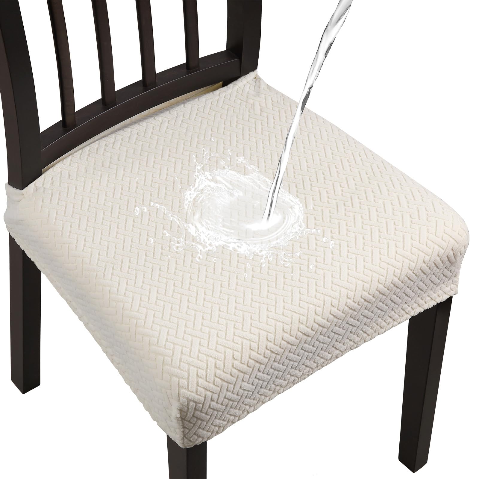Fuloon Fundas para Sillas, Pack de 6 Fundas Sillas Comedor Impermeable,Fundas Protectoras para Sillas Elasticas,Funda Asiento Silla Desmontables Lavables