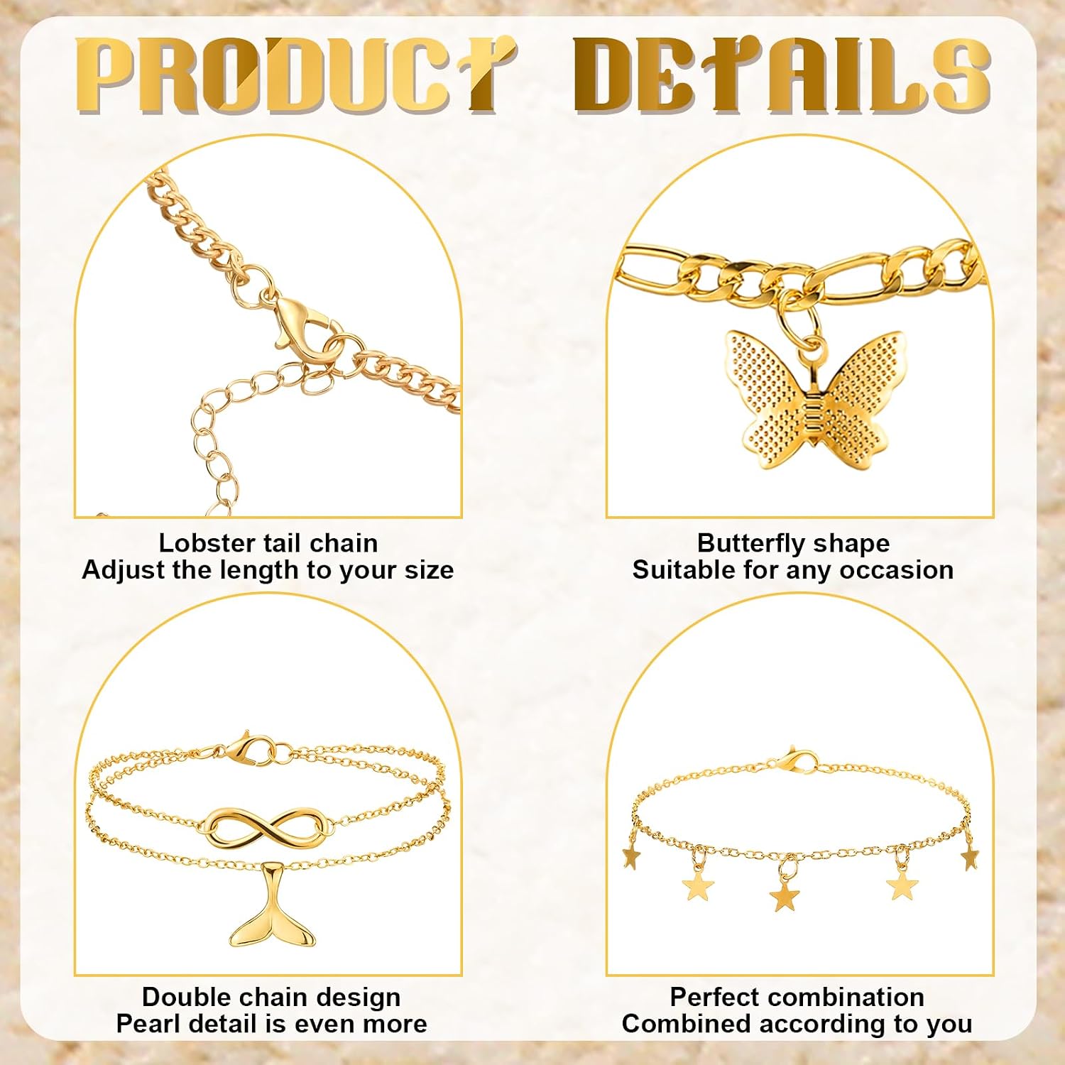 Sasylvia 24 Pcs Anklet and Toe Ring Set for Women Girl Silver Gold Layered Anklet Chain Adjustable Open Toe Ring Foot Jewelry