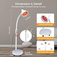 Vista 3 de Holsn Infrared Light, 275W Near Infrared Heat Lamp for Relieve Pain and Muscle Aches, Infrared Light Therapy with Flexible Arm Infrared Heat Lamp