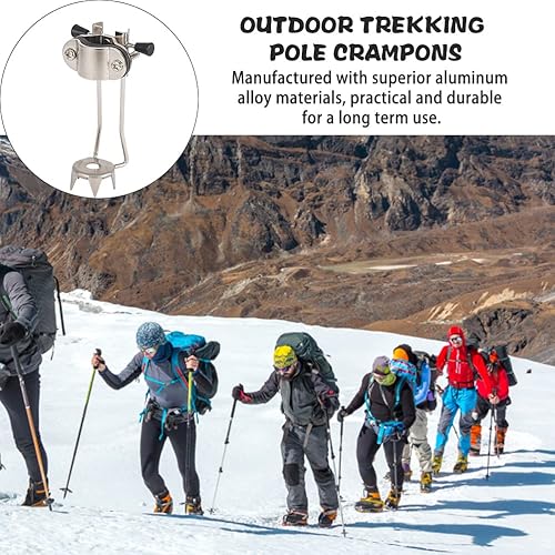 Miniatura 7 de BESPORTBLE Accesorio de punta de hielo de caña, herramientas de nieve, bastones de trekking, crampones, puntas de caña para bastón de nieve, puntas