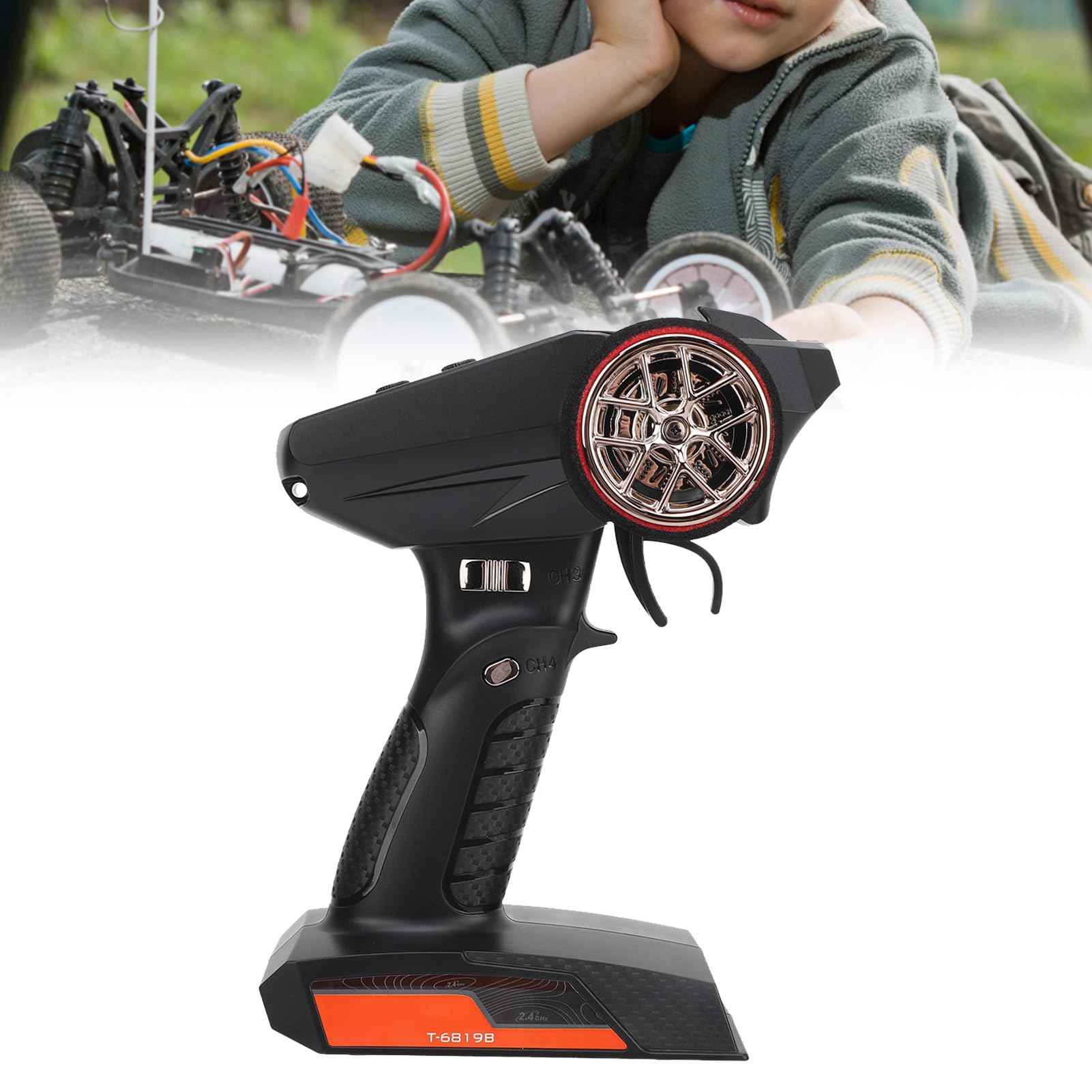 Drfeify Telecomando Radio RC, 7 Canali 2.4 GHz per Controllo Affidabile, Trasmettitore Ricevitore per Barca Auto, for Hobby Competizioni Uso Esterno Professionisti Amatori