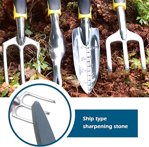 Miniatura 2 de Micro Traders 3 piezas de piedra de afilar en forma de barco, grano 120, grano 150, herramientas manuales de grano 240 para cortacésped, cuchillas