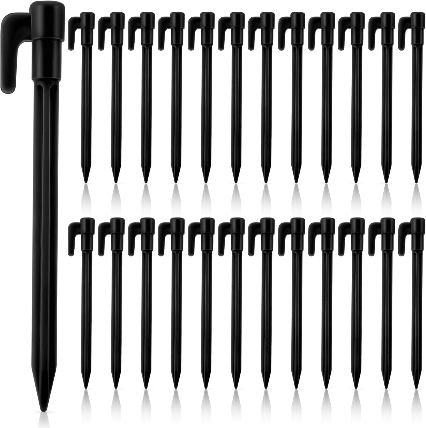 24 Pack Plastic Tent Stakes 5.7 Inch Heavy Duty Canopy