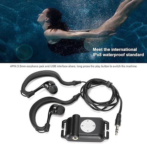 Miniatura 3 de Reproductor de MP3, reproductor de música de auriculares de 4 GB con radio FM, USB, carga rápida para natación, deportes acuáticos
