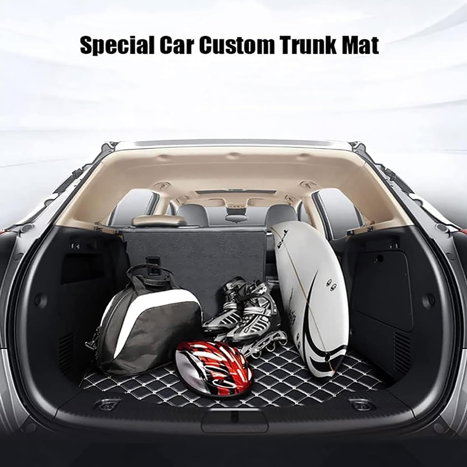 KUAFU- Panel Embellecedor De Tapa Trasera Compatible Con Cubierta Para Maletero Ford Mustang GT 2015-2023 - Negro