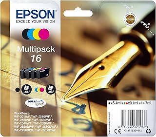 Epson C13T16264012 - Cartucho de Tinta, Color Azul/Rosa/Amarillo/Negro (4 unidades)