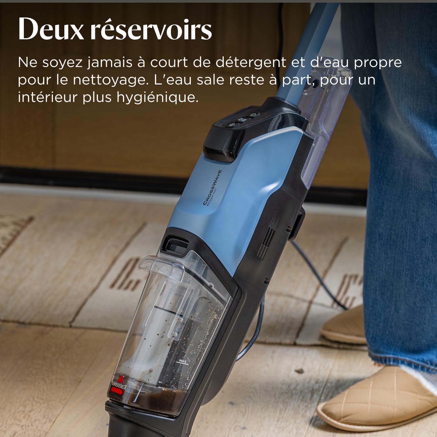 BISSELL CrossWave® EdgeFind 4159N, Aspirateur laveur multi-surfaces avec technologie ZeroGap™