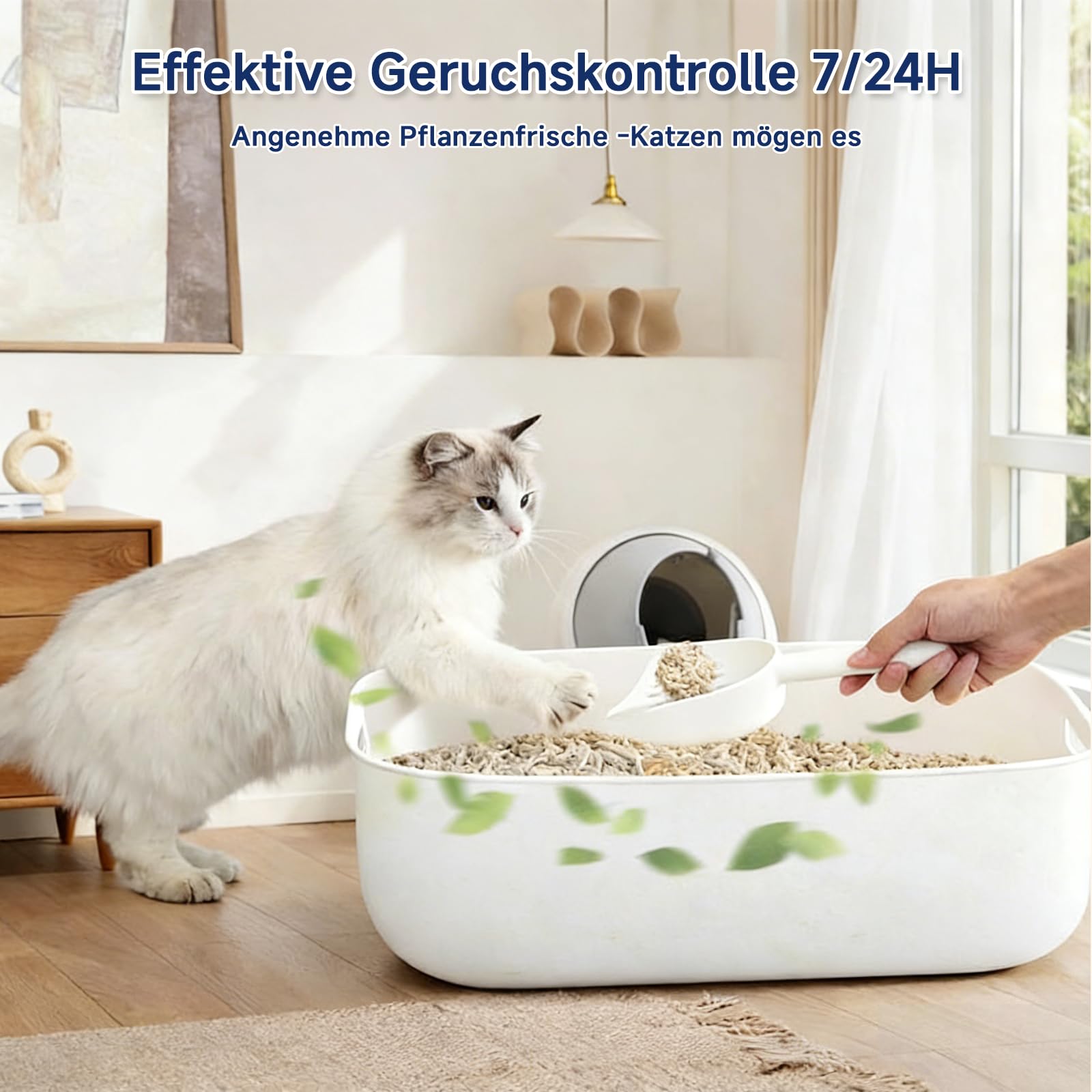 Tofu Katzenstreu 18,4 kg, 100% pflanzliche Klumpstreu | Erbsenfaser & Maisstärke, Staubarm, spülbar, Geruchsbindung bis 72 h, 4x4,6 kg, ohne Duftstoffefür Kitten & sensible Katzen