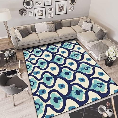 Miniatura 6 de Area Rug Aesthetic mid Century Seamless Pattern Retro Decorative 50s 60s 70s Machine Washable Rugs Pet & Child Friendly Non Slip Soft Boho Mats