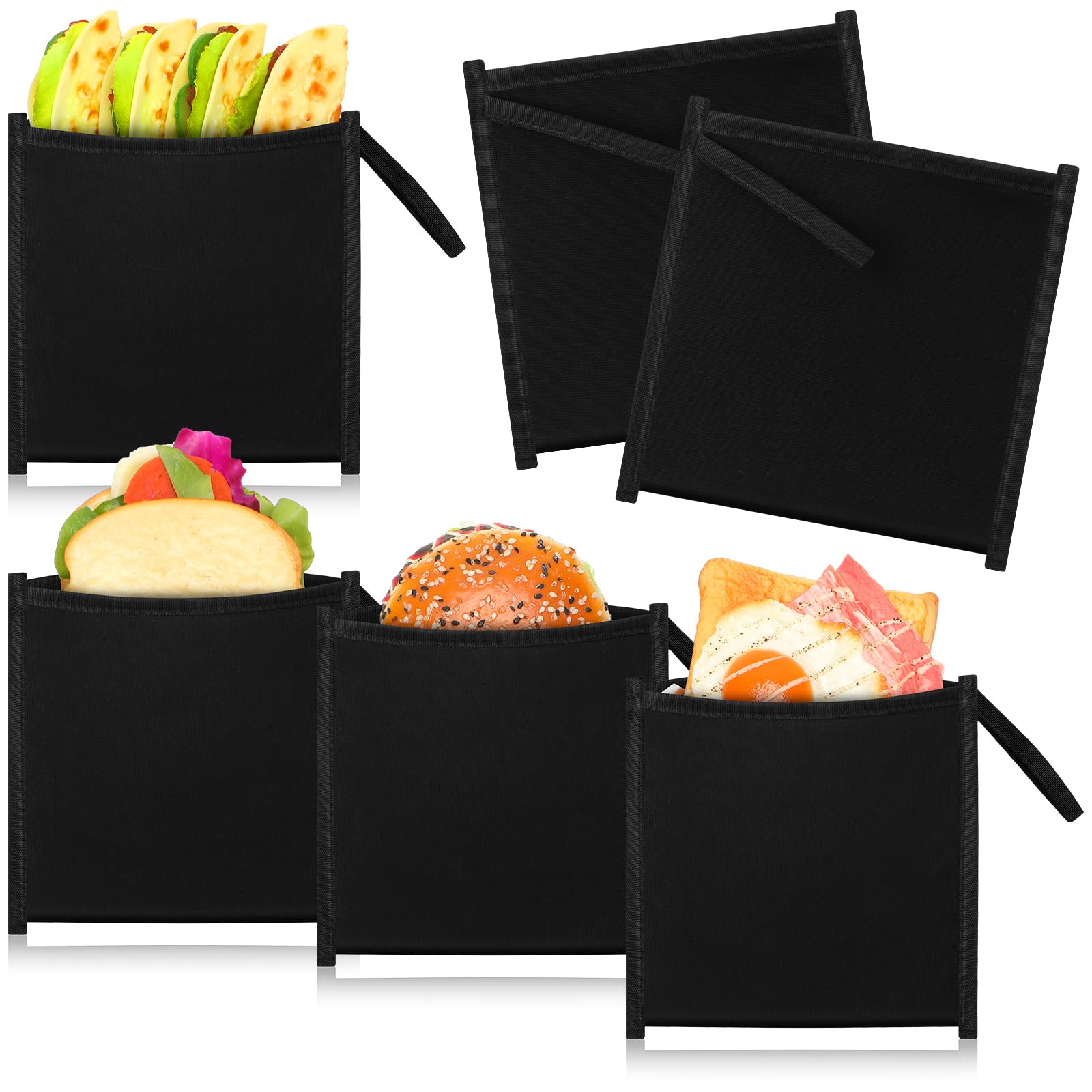 Reallnaive 4 Set Insulated Sandwich Bags Reusable Lunch Bags Small Thermal Snacks Pouch Washable Reusable for Picnic, Travel, Office, Classroom,