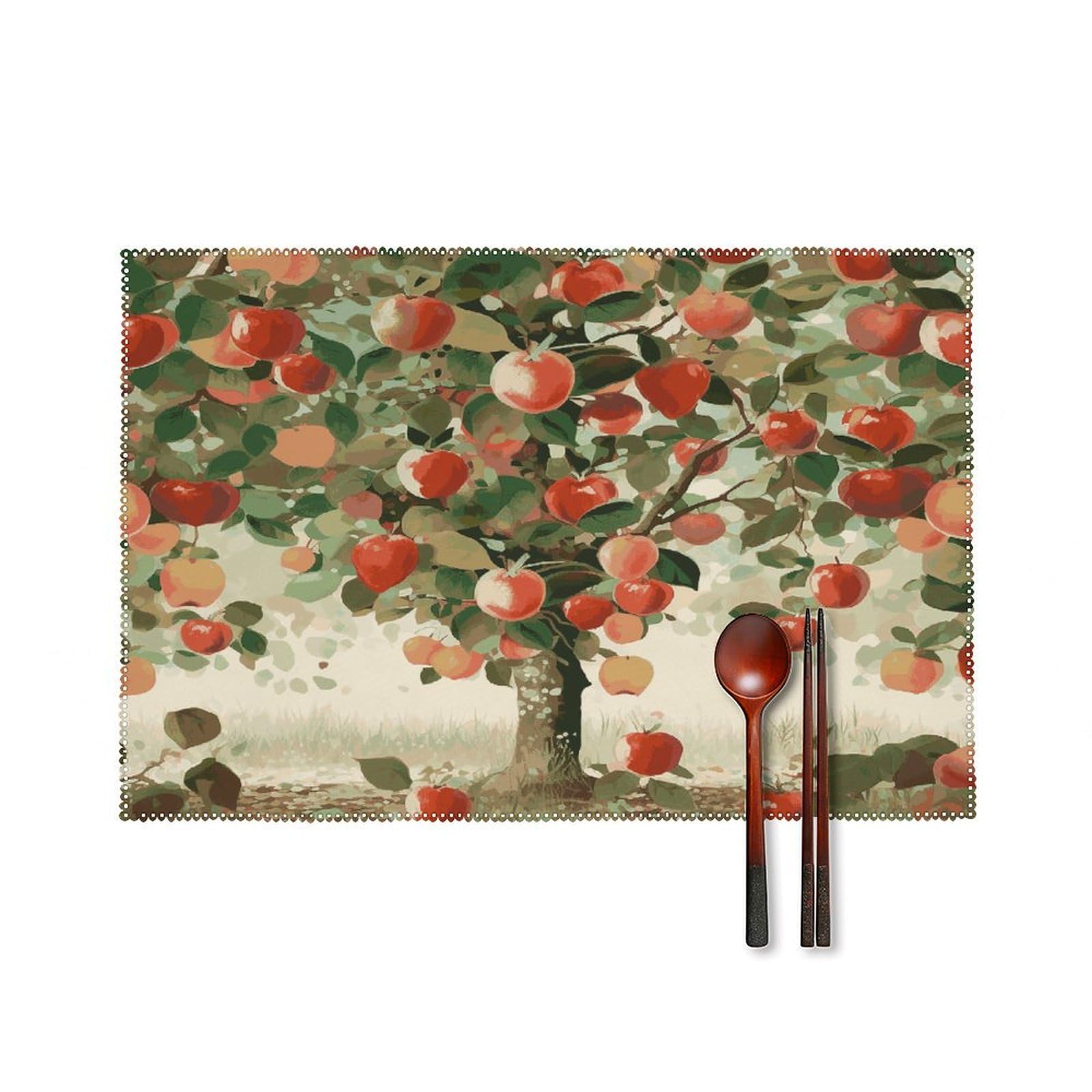 Fekiloot Style Fruit Under The Tree Placemats Set Of 6,Table Mat