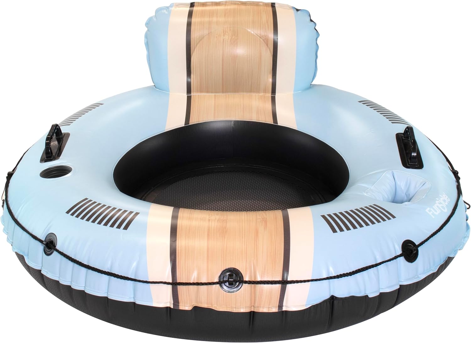 Maccabi Art Tahoe Lounge Inflatable Pool Float Tube for Adults – 48in River Lounge with Backrest, Cup Holder, Mesh Seat, Handles, Phone Holder – Durable Heavy-Duty Lake Float – Heavenly Blue