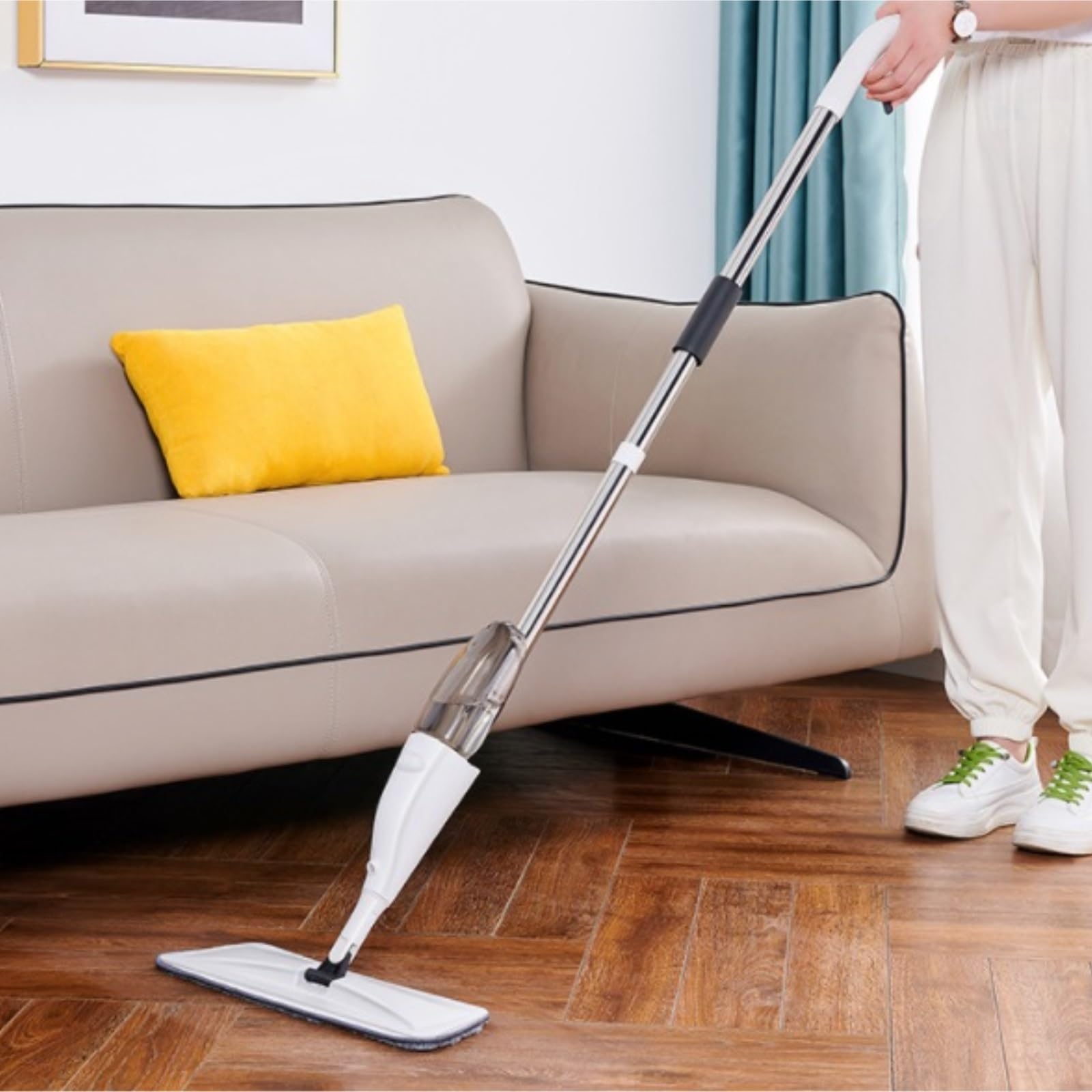 Mopa Mop Mopas Fregona Fregona Plana Para Lavar A Mano Sin Esfuerzo, Almohadilla Giratoria De 360 ​​grados, Herramienta De Limpieza Para El Hogar, La Oficina Y El Baño En Seco Y Húmedo Trapeador de Li