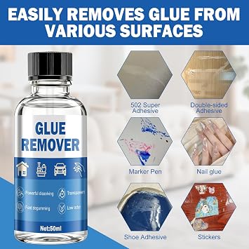 kuailaya Glue Remover, Adhesive Remover, Glue Removal with Precision Brush