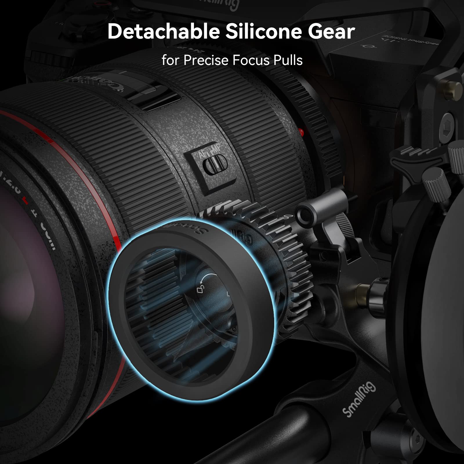SMALLRIG Engrenage en Silicone pour Follow Focus, Entraîné par Friction Indépendamment, Compatible avec Les Engrenages Standard M0.8-43T, Prenant en Charge Les Objectifs SLR/sans Miroir - 3852