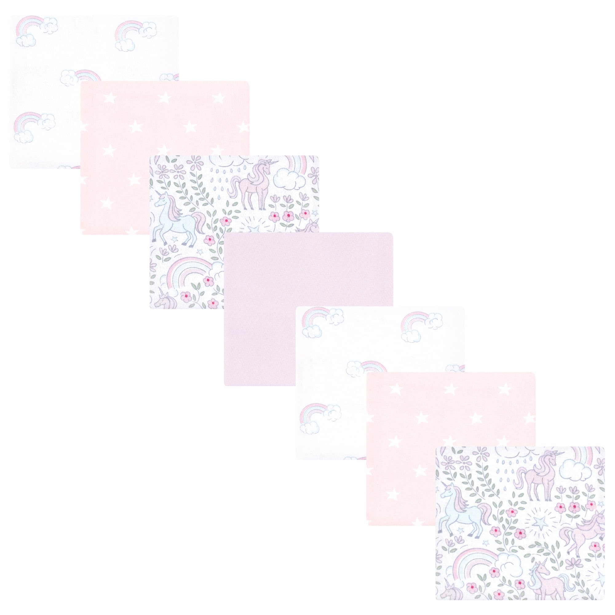 Hudson Baby Unisex Baby Cotton Flannel Receiving Blankets Bundle, Dreamy Unicorn, One Size