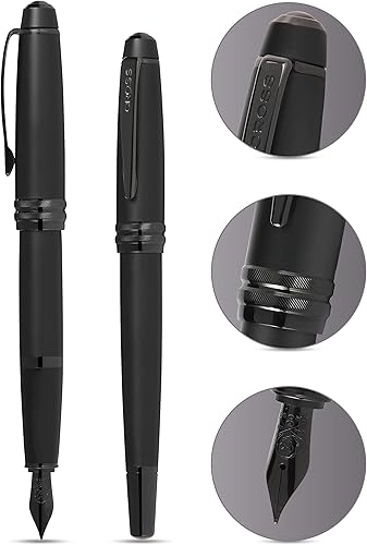 Miniatura 2 de Cross Bailey - Pluma estilográfica de laca negra mate con detalles de PVD negro pulido, punta fina