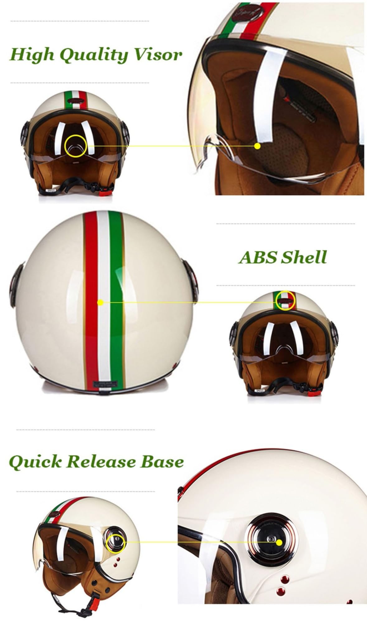 Vintage niemiecki kask motocyklowy retro otwarty kask motocyklowy z opuszczaną osłoną przeciwsłoneczną zatwierdzony przez DOTECE kask rowerowy Cruiser