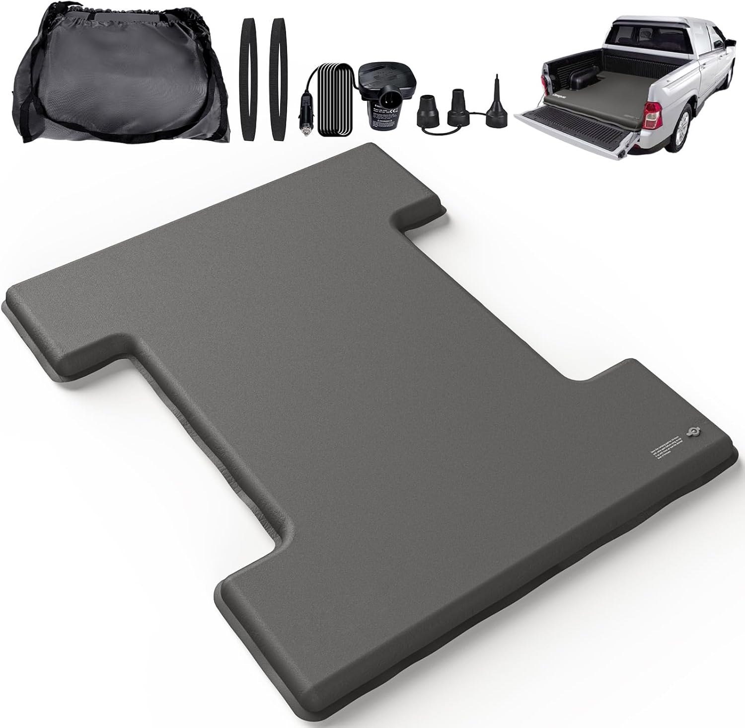 Truck Bed Mattress for 6.5-6.8Ft, Self-Inflating Mat Full-Size Short Trucks Bed for Outdoor Camping, Pickup Tent Accessories 12V Air Pump, Carry Bag, for Silverado, RAM, F Series, Sierra, Titan