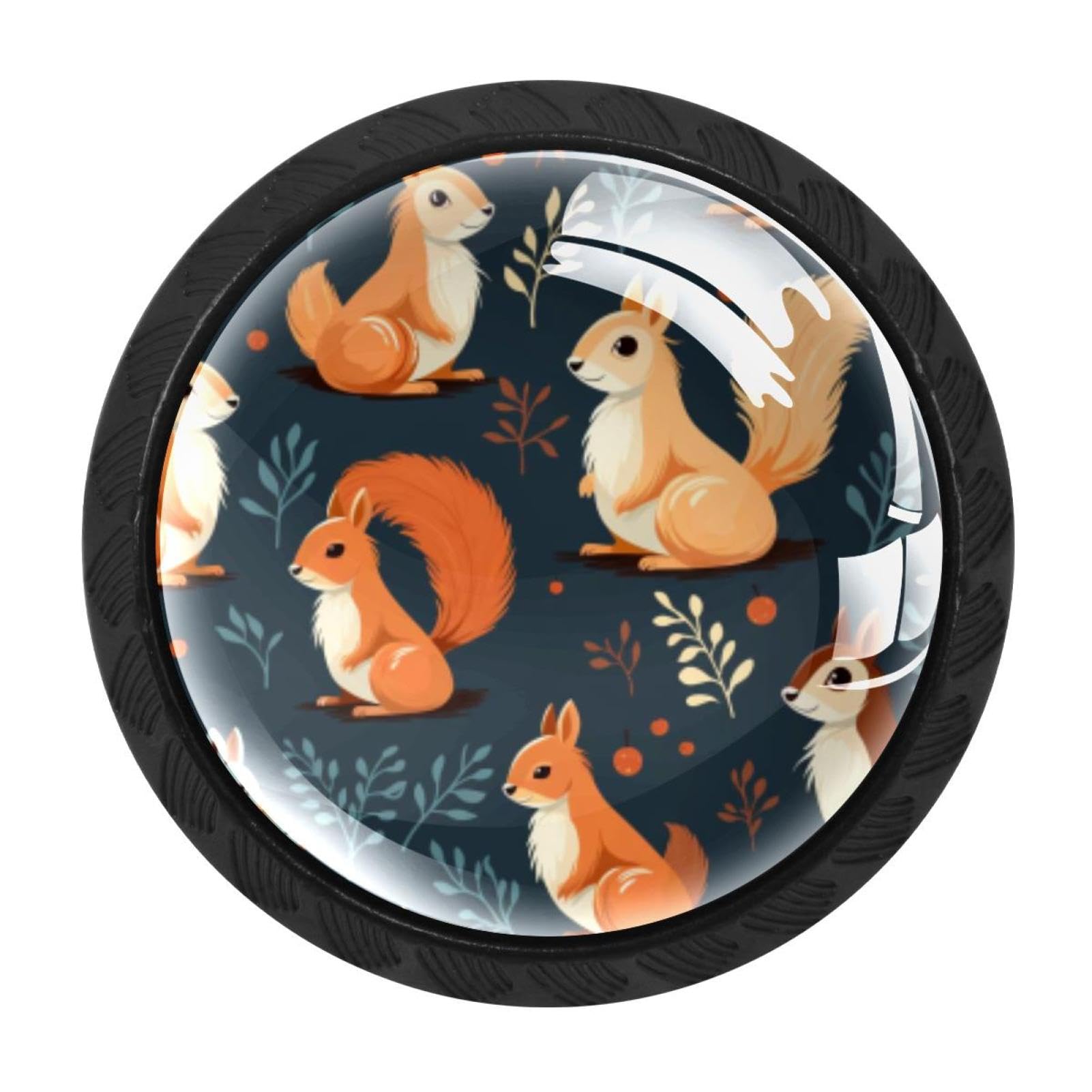 Chenzzzz Multicolored 11 4 Pack Round Cabinet Knobs For Kitchen Bathroom Closet Dresser Cabinets, Squirrel