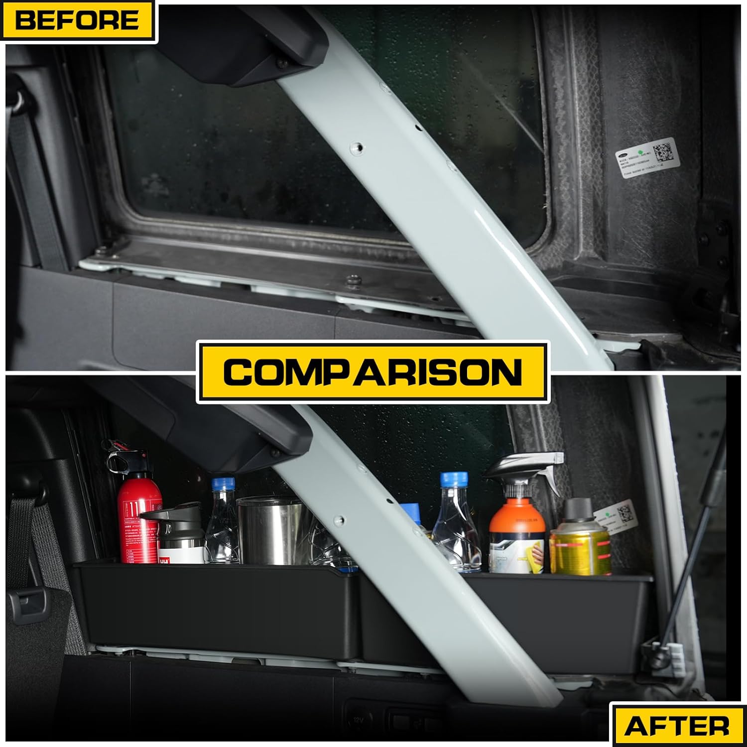 Trunk Side Storage Box Tray Organizers for Ford Bronco 2021 2022 2023 2024 4 Door, ABS Storage Box Container, Trunk Caddy Box, Rear Cargo Box Right & Left Side, Internal Accessories, 4PCS