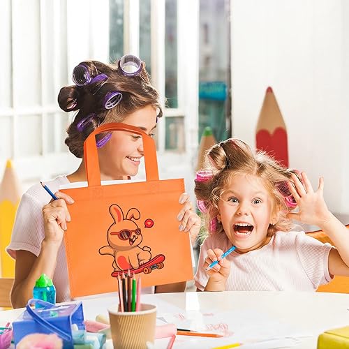 Miniatura 5 de SPERPAND 20 bolsas reutilizables para recuerdos de fiesta, bolsas pequeñas no tejidas, bolsas de regalo con asas para cumpleaños de niños, baby