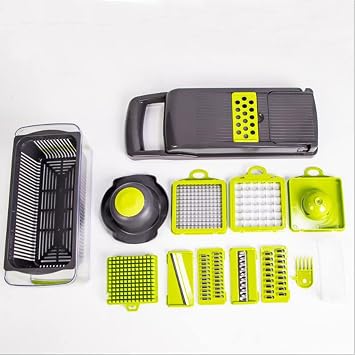 Vegetable Chopper, Multifunctional 15 in 1 Food Chopper Vegetable Slicer Potato Onion Chopper Veggie Chopper Dicer with Container