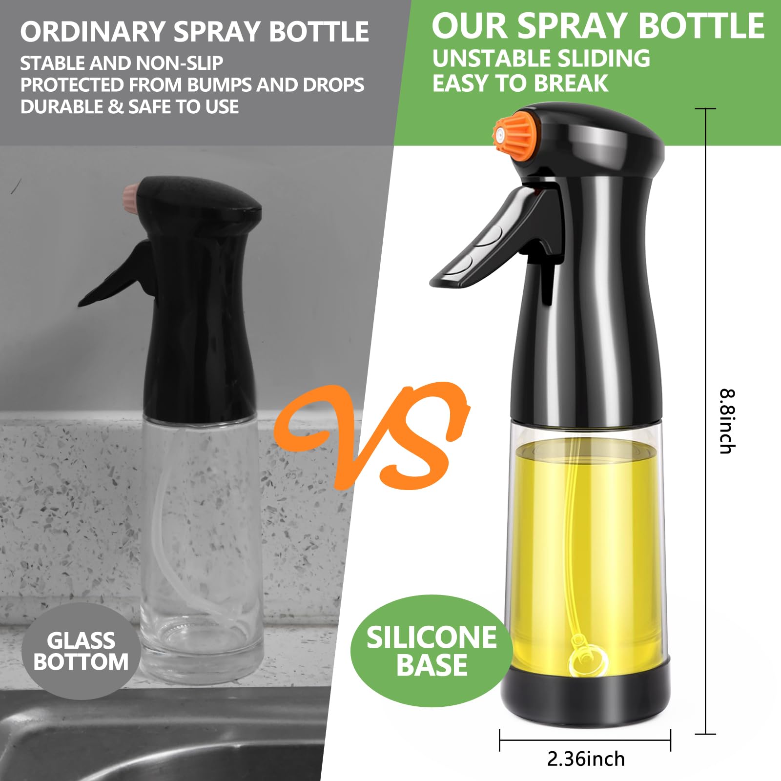 Koken Olie Sproeier - 5.1x8.8 inch, Olijfolie, Draagbare 200ml