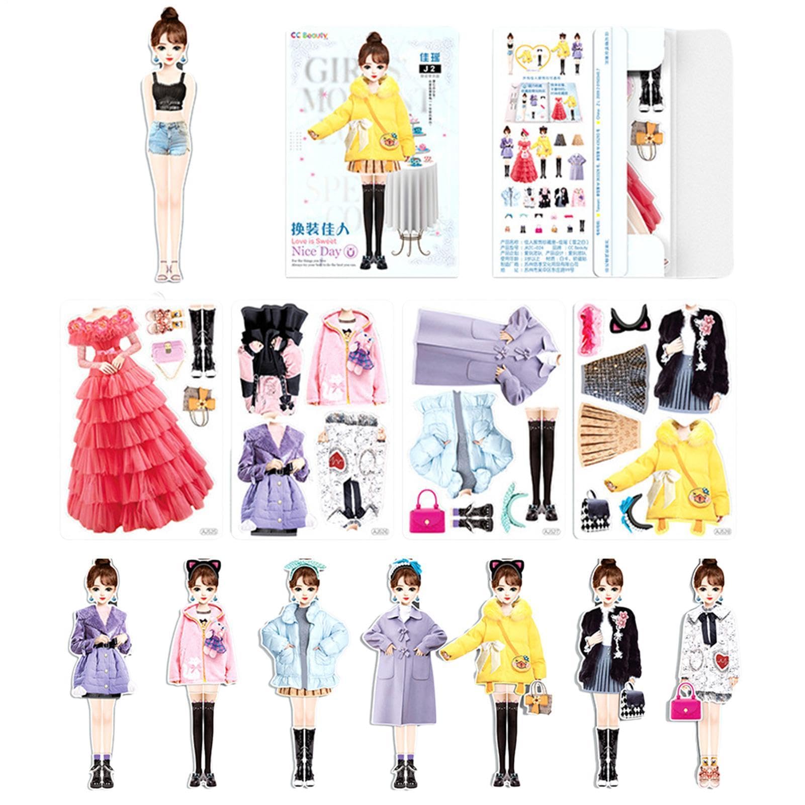 Magnetic Dress Up - Portable Princess Paper Doll, Magnetic Pretend Play Set | Paper Cardboard Material 150g Creative Fashion Outfit Puzzle Toy For Birthday Children