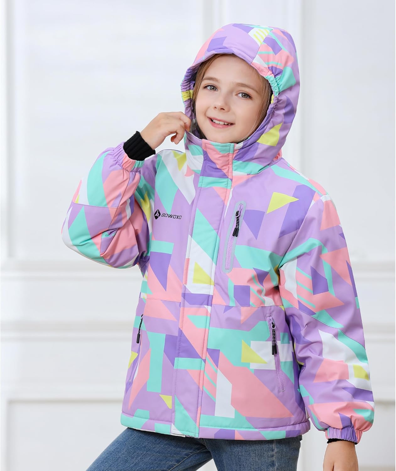 Girls' Waterproof Winter Ski Jacket – Warm Fleece Lined Windproof Snow Coat with Hood for Outdoor Adventure - Image 7