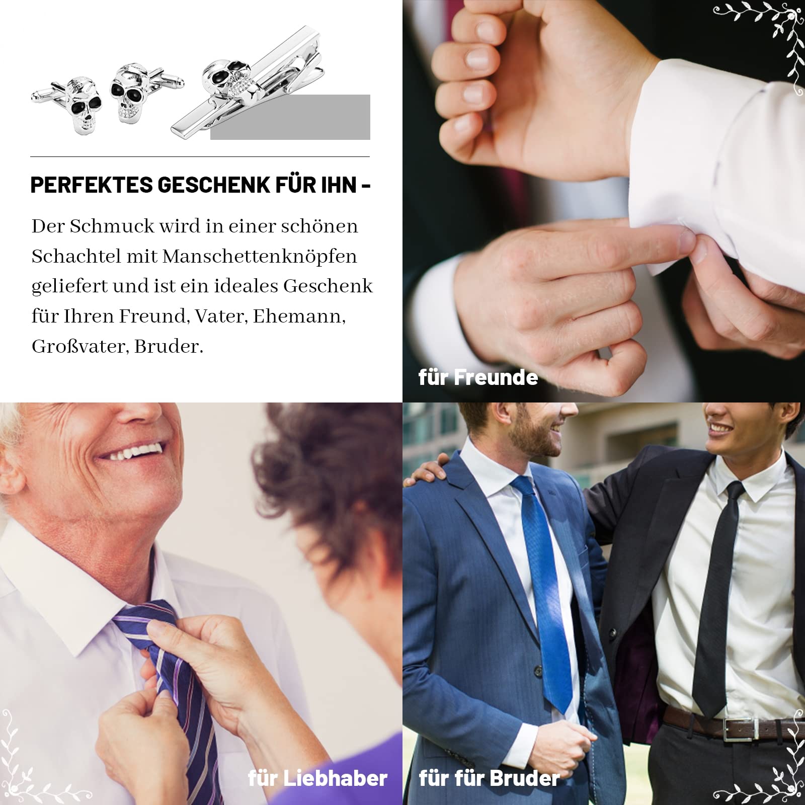Boutons Manchette Homme, Bouton de Manchette Personnalisé Bouton de Manchette Argent Bouton de Manchette Acier Bouton de Manchette Homme Tete de Mort